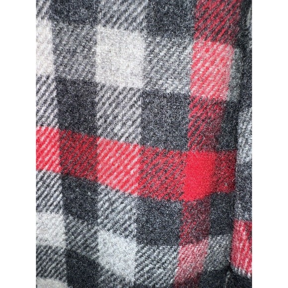 Vintage Woolrich Wool Bomber Jacket M Medium Charcoal Gray Black Plaid Lined - Picture 5 of 15